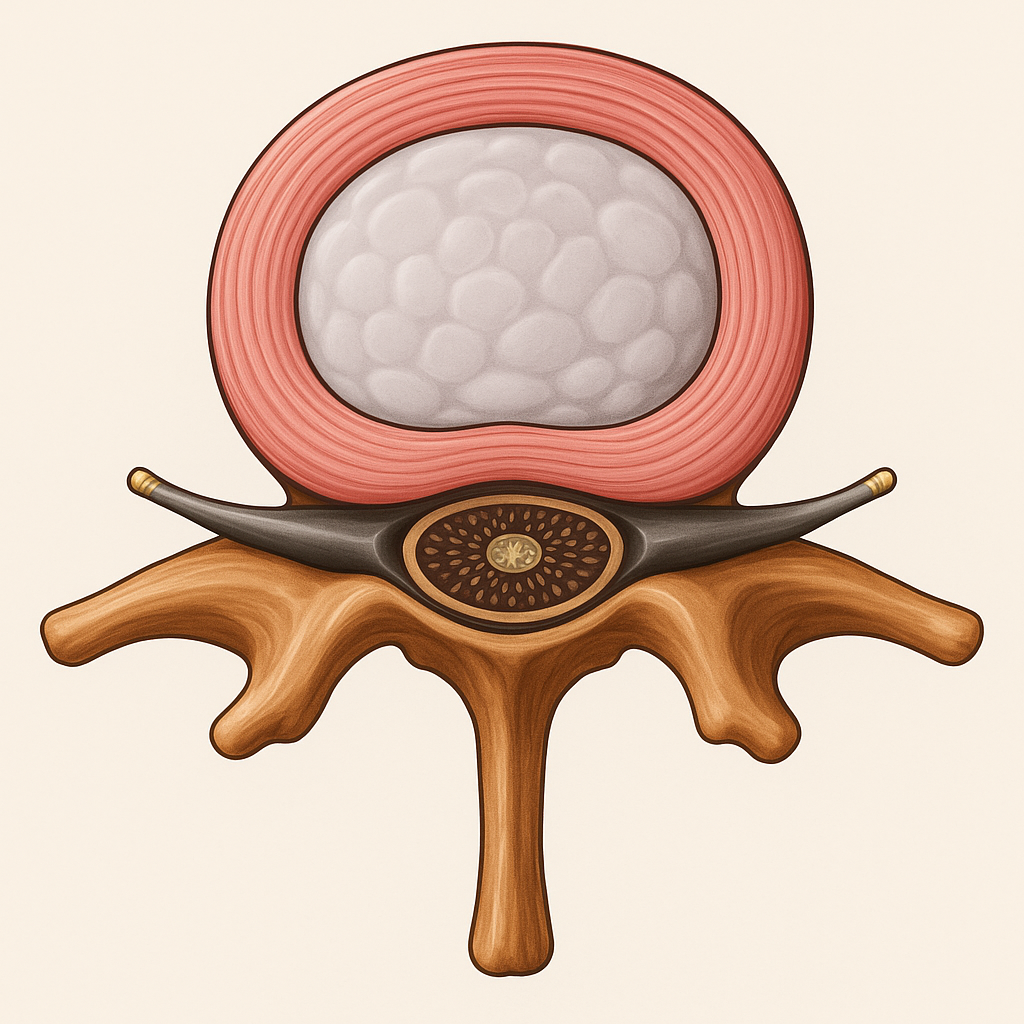 Zdravá medzistavcová platnička bez útlaku nervov